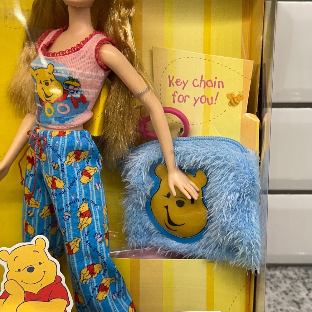 Mattel Barbie 12" Winnie the Pooh Pink Blue Pajamas Y2K Kidcore H6469 New In Box - Picture 10 of 10